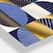 Designart Retro Luxury Waves in Gold & Blue IV Mid-Century Modern Multipanel Wall Clock